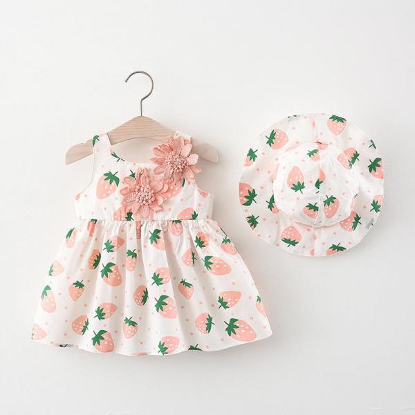 Summer Children'S Clothing Small Wings Baby Dress Baby Girl Cherry Dress