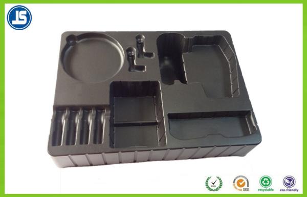 Black Plastic ESD Trays For Packaging Hardware Component , Electronics