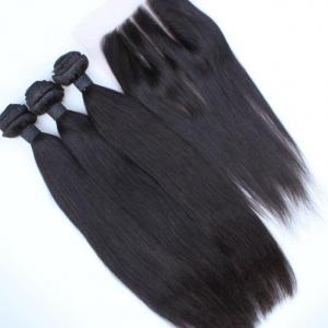 China Unprocessed virgin peruvian hair bundles,Silky Straight pure virgin peruvian hair with lace closure supplier