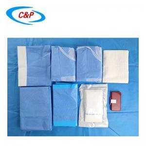 OEM Blue Lithotomy Pack Pouch Drapes For Medical Surgery