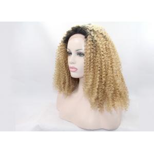 Kinky Curly Synthetic Lace Front Wigs Cap With Stretch Ability And Adjustable Straps