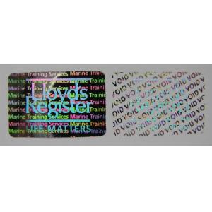 China Tamper Evident Void Hologram Security Stickers / Hot Stamp Stickers Glossy Varnish supplier