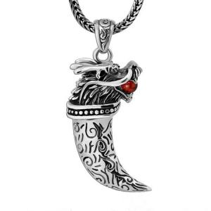 China Retro Sterling Silver Necklace with Dragon Pendant for Mens Jewelry(XH051823W) supplier