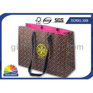 Customized Matte Laminated Luxury Paper Tote Bag with Grosgrain Handle / Coated Paper