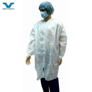 OEM Accepted Nonwoven Work Wear Waterproof Anti-Splash Protective Clothing White Coat