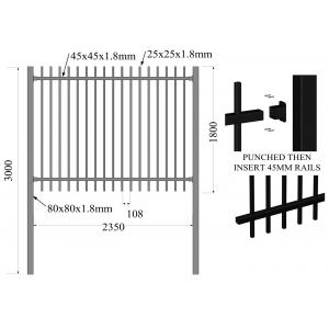 Spear Top Metal Fencing | Steel Picket | China Metal Fence Supplier 1800mm ,2100mm ,2400mm height