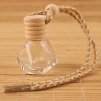 Empty Diamond Car Reed Diffuser Pendant Wholesale 8ml Air Freshener Bottle And Wooden Lid