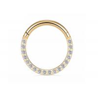China Dia 9mm 11mm 18k Gold Nose Stud , Nose Ring Piercing With 0.14ct Natural Diamonds on sale