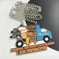 China Truck Car Custom Enamel Medals Zinc Alloy Trophies Medals With Nickel Chain on sale