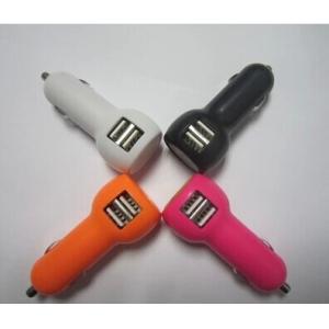 newest side dual USB mini car charger for iphone 4/IPHONE，IPHONE 3G/3GS，PDA，IPOD with CE