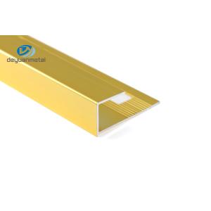 CQM Aluminium Floor Edge Trim Strip , T6 Aluminium Brushed Gold