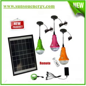 Portable solar lighting system with 3 bulb lights, mini solar hom lighting kits with remote controller for hot sale