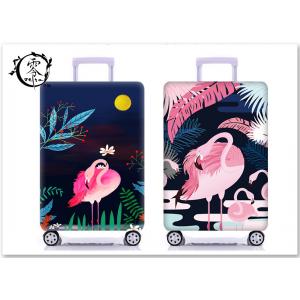 China Cartoon Animal Flamingo Suitcase Covers Custom Digital Printed Luggage Protector Cover supplier