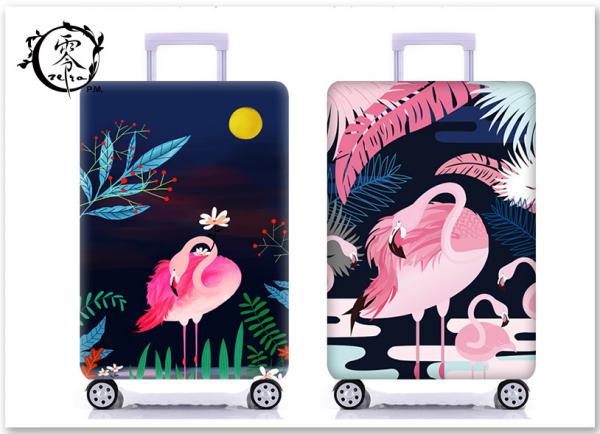 Cartoon Animal Flamingo Suitcase Covers Custom Digital Printed Luggage Protector