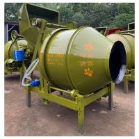 China Fast Speed Concrete Drum Mixer Max Productivity 25m3/h Diesel Engine Cement Mixing Machine With Agitator on sale