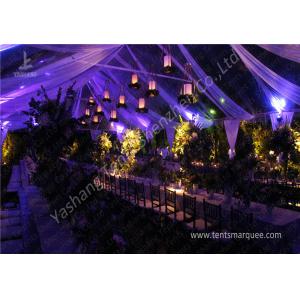China Classical Wood Tables Available for Luxury Wedding Tents with Aluminum Frame supplier