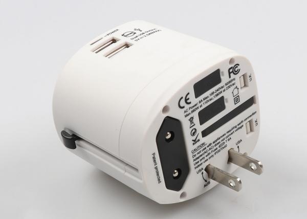 Most Popular AC Output 6A Travel Power Adapter With 2.5A Dual USB Charging Port