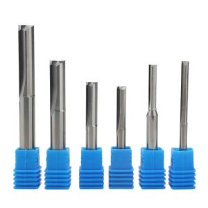 China Dos flautas de ranura recta de fresado cortador máquina de tallado Cnc Router Bit para la madera Cnc recto grabado extremo molino wholesale