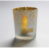 China Electroplated Matte Glass Candle Holders With Morden Pattern wholesale
