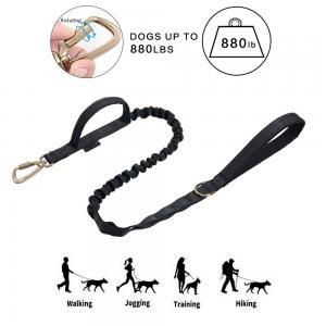 China Elastic Braided Nylon Rope Dog Leash Tactical K9 Training With 2 Control Handle supplier