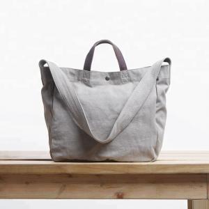 China Custom Large Shoulder Tote Bag Purse Simple Unisex Large Capacity Grey Color supplier