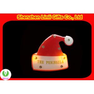 China LED Personalised  expoy plate christmas flashing cap magnetic badge Decorations for promotional gift   supplier