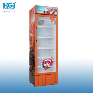 Glass Single Door Swing Upright Showcase Cooler 370L Commercial Refrigerator