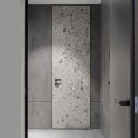 China Soundproof Black Aluminium Framed Internal Doors Rockstone Finish on sale