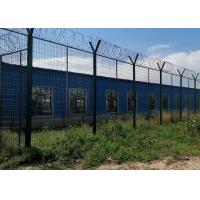China Powder Coated Razor Barbed Wire Fencing 50*200mm Mesh Rectangle Post on sale