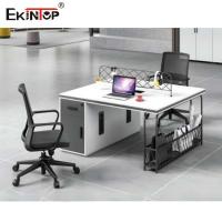 China Convertible 2 Person Computer Workstation Revolving Melamine Board Material on sale
