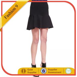 Ladies Black Short Knit Flounce Skirt