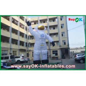 4m Oxford Cloth Outdoor Holiday Inflatables White Spaceman For Advertising