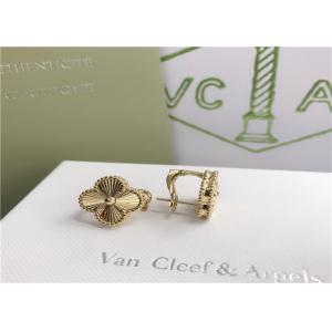 Vintage 18K Gold Diamond Earrings , Van Cleef & Arpels Alhambra Earrings VCARP3JL00