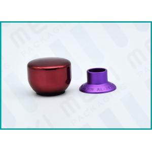 Smooth Red Perfume Bottle Caps Customized Shape With Purple Stepped Collar