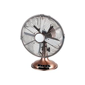 Electric 12 Oscillating Table Fan Plastic Retro 3 Speed Brushed Nickel