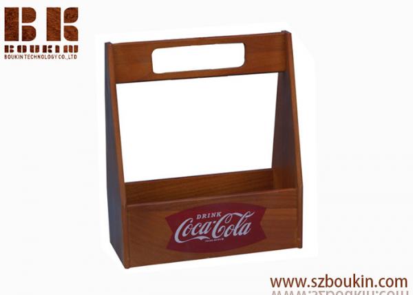 Wooden Beer Caddy Carrier with Bottle Opener and Removable Inserts