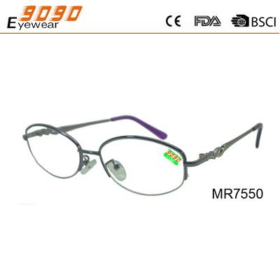 2019 new style fanshionable reading glasses with metal frame, Power rang : 1.00 to 4.00D