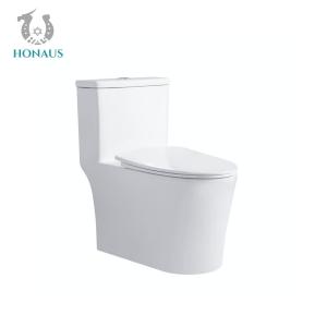China Modern Siphonic Close Coupled Bathroom Toilet Bowl Inodorous Single Piece Commode supplier
