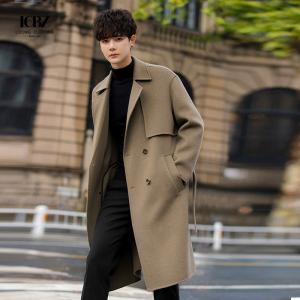 China DRIPPING Print Pattern Men's Long Wool Blend Overcoat for Winter Wear in Adults Size supplier