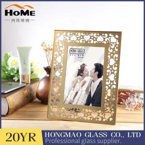 Double Glass Picture Frame , Metal Brass And Glass Photo Frame For Promotion Gift