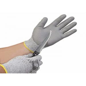 Gray Pu Coated Hand Gloves 13 G Gangue Customized Logo CE Approved