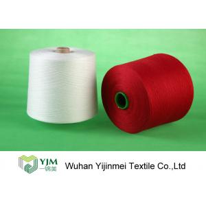 China Bright Red / White 100 Polyester Yarn Sewing Thread , Polyester Core Spun Yarn Knotless supplier