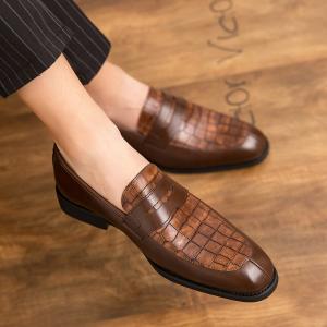 China Textured ODM Mens Leather Dress Shoes Handmade Italian Style For Business Men supplier