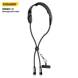 China ESSAGER ES-X72 2 in 1 Massage Charging Usb C Cable 5A PD 100W Charger Type C to Type C supplier