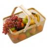 Rectangular Rustproof 750g Metal Wire Fruit Basket With Wood Handle