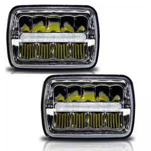 China H / Low Beam Led Car Headlamps With Parking Light , Square Led Headlights For Trucks supplier