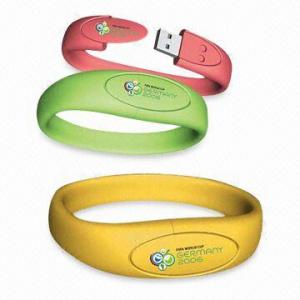 China Silicone Red yellow 4G 16G environmentally friendly Bracelet USB Flash Drive AT-051B supplier