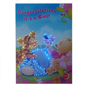 China Animated voice recording Musical Greetings Cards / LED greeting card with OEM available supplier