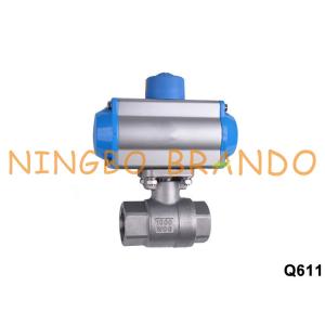 China 2 Way Thread Port Pneumatic Actuator Ball Valve Stainless Steel supplier