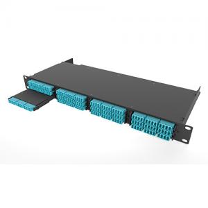 China 1U 19 MPO Rack Mount Fiber Optic Armored Cable Panel 96 144 Port Standard / Low Loss supplier